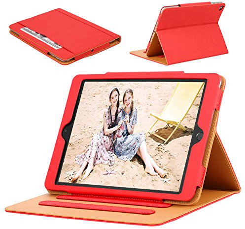 Danycase New iPad 2018/2017 9.7 inch Case 5th/6th Generation Auto Sleep/Wake Cover Stand Folio Cover Case for Apple iPad 9.7 inch, Also Fit iPad Air 2 / iPad Air(Red)