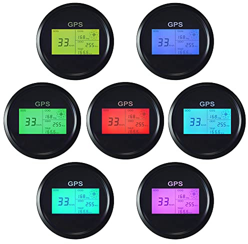 ELING GPS Tachometer Digitale Geschwindigkeitsanzeige Kilometerzähler Kilometerzähler Für Auto Marine mit GPS Antenne 7 Hintergrundbeleuchtung 85mm