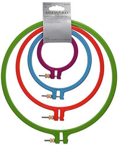 MILWARDS 2171118 Stickrahmen, Sotiert, 7cm/3in 12cm/5in 17cm/7in 22cm/9in
