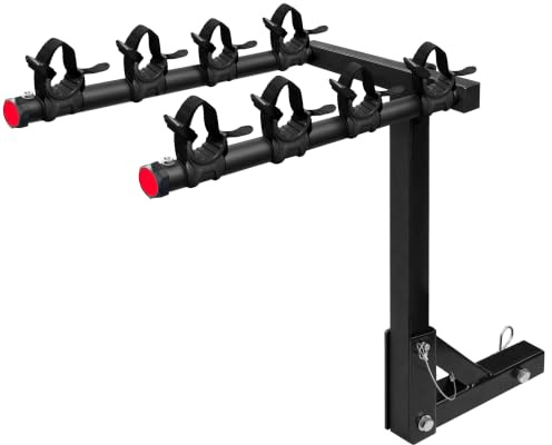 MaxxHaul 50250 4-Bike Hitch Mount Rack – 22 Dual Arm Carrier, Fits 2 Receiver for Car, Truck, SUV – Heavy-Duty Steel with Safety Reflectors