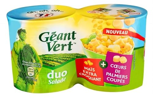 GEANT VERT - Géant Vert Duo Salade 1/4 Maîs + 1/4 Coeurs De Palmiers 250G - Lot De 3