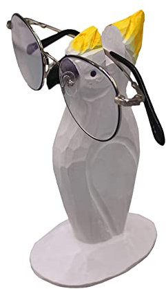 tooloflife Brillenhalter aus Holz, geschnitzt, für Sonnenbrillen, Tierform, Geschenk für Kinder, Freunde (Papagei)