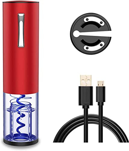 Electric Wine Corkscrew Electric Wine Opener Rechargeable Wine Wine Automatic Bottle Opener (Red)