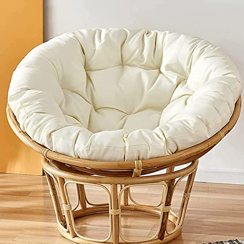 SHAIRMB Papasan Cuscino per Sedia a Uovo, Addensare Papasan Cuscino Poltrona,Impermeabile Rotondo Swing Cuscino per Sedia Cuscino per Sedia per Appendere L'amaca,Ordinarya,130 * 130cm