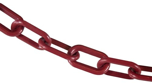 Mr. Chain Plastic Barrier Chain, Crimson, 2-Inch Link Diameter, 50-Foot Length (50058-50)