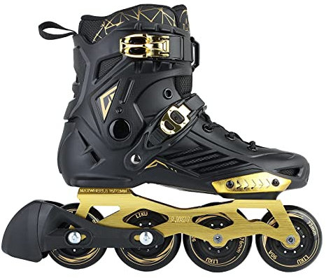 LIKU Unisex Fitness Inline Skates (Gold, Men 10.5/Women 11.5)