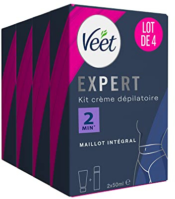 Veet Expert - Lot de 4 Crèmes Dépilatoires 2x50 ml - Maillot (4x 2 tube de 50ml)
