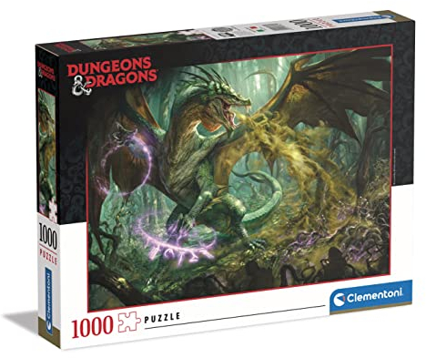 Clementoni - 39734 - Puzzle Dungeons & Dragons, Puzzle 1000 Teile Für Erwachsene Und Kinder 10 Jahren, Geschicklichkeitsspiel Für Die Ganze Familie