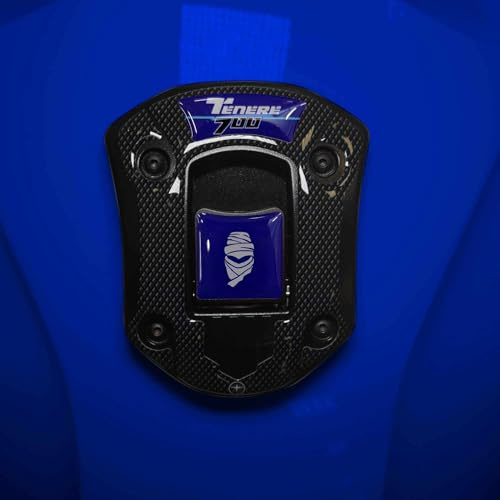 LABELBIKE 3D Motorrad Tankdeckelaufkleber kompatibel mit Yamaha | Tenere 700 2023, Harzschutz, Kratzfestigkeit, Dekoration, Blau