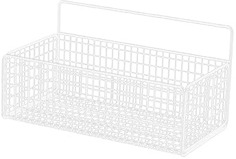 LOVIVER Hanging Kitchen Baskets, Bathroom Wall Organizer, Iron Floating Shelves Wire Storage Basket for Kitchen, Living Room, Garage, White