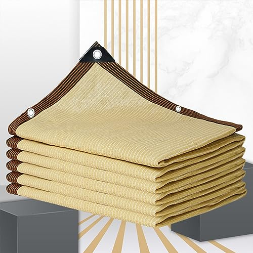 Telo Ombreggiante 3x4 Occhiellato Traspirante Vela Ombreggiante Rettangolare Telo Parasole per Esterni 90% Protezione UV Antistrappo Rete Da Giardino Abbinati Al Tuo Giardino,beige-3x7m