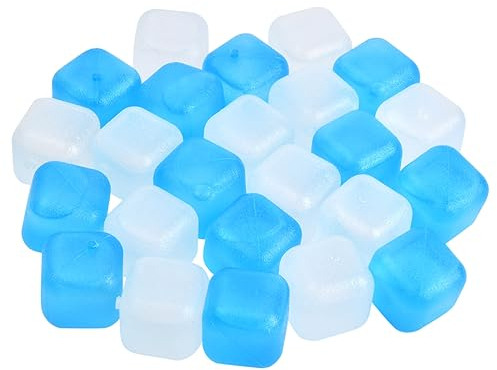 24Pcs Cubo de Hielo Plástico Cubitos de Hielo Reutilizables Cubitos de Hielo para Fiesta Cocteles, Reusable Ice Cubes Facial, Mantener la Comida Fresca 2.5 * 2.5 * 2.5cm (B)