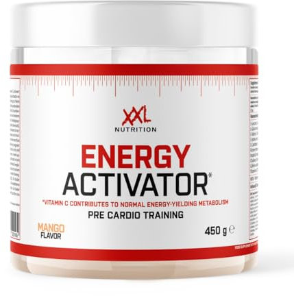 XXL Nutrition - Energy Activator - Energy Getränke, Getränkepulver, Energy Drink Pulver, Perfekt vor Ausdauertraining - Mango - 450 Gramm
