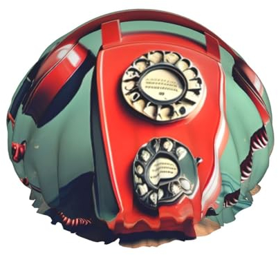 England Uk Retro London Telephone Print Wasserdichte Duschhaube, doppellagige wasserdichte Duschhaube, wiederverwendbare Duschhaube