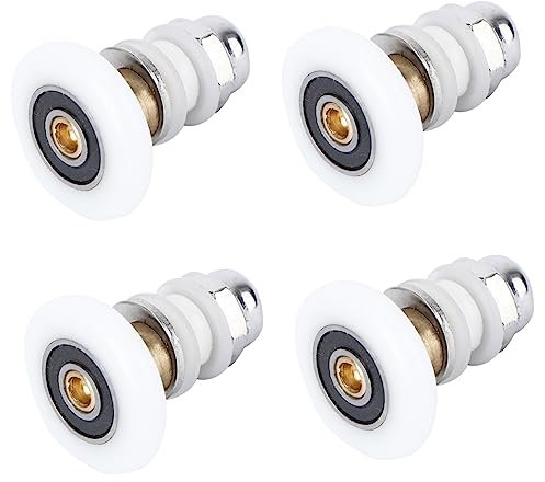 Veemoon 4pcs Shower Door Roller Pulleys Wheels Runners Guides Bathroom DIY Replacement Parts for Glass Door