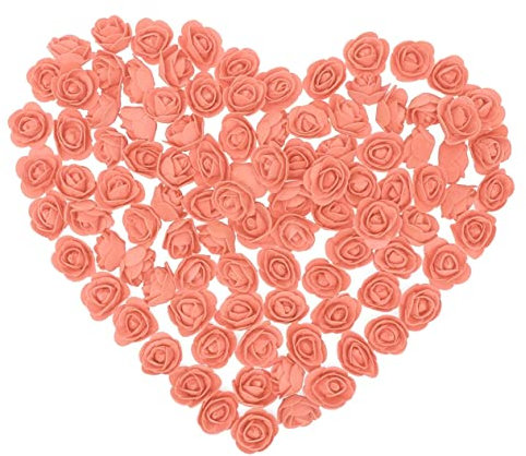 OUNONA 100st Orangefarbene Rosen, Künstliche Blumen Künstliche Rosenblütenköpfe Künstliche Schaumrosen Hochzeitsdeko Frühlingsdeko Liebhaber Esstisch Schwarze Rose