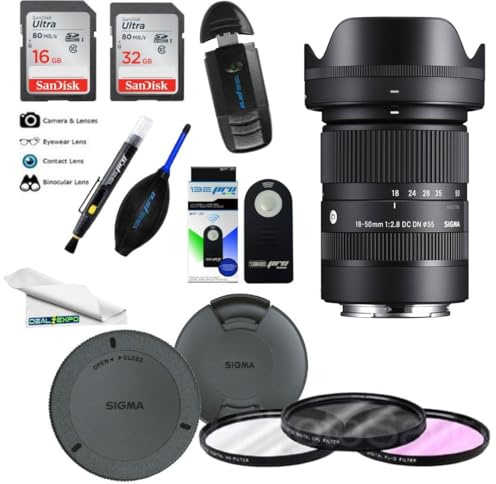 Sigma 18-50mm f/2.8 DC DN Contemporary Lens for Sony E + Deal-Expo Pro Accessories Bundle...