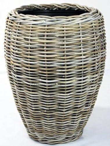 Klocke Dekorationsbedarf Rattankorb konisch - Pflanzvase aus Rattan - Weidekorb einzeln und im Set - Natürlicher Weidekorb (groß)