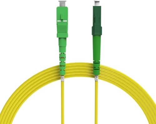 nexinex - Câble fibre optique LC/APC vers SC/APC de 10 m | Câble fibre optique Simplex Singlemode OS2 FTTH