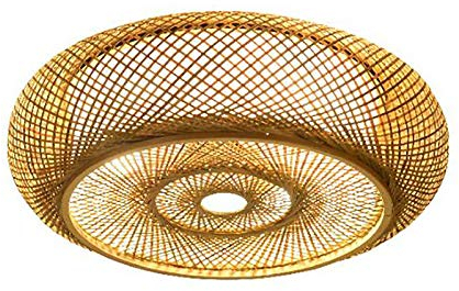 JDBDU Bambus Deckenleuchten, 50cm Rustikal Schlafzimmerlampe Deckenlampe Küchenlampe 3-flammige Vintage Hängelampe Hängelampe für Schlafzimmer, Küche, Flur