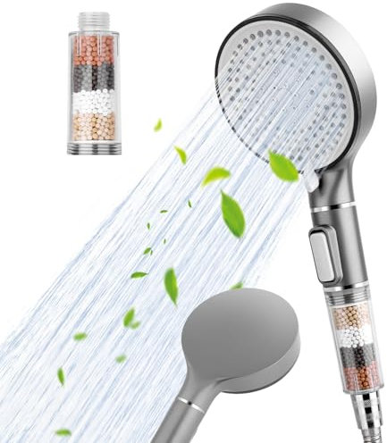 Cabezal De Ducha, Alcachofa De Ducha De Alta Presión Con Filtro De Agua Dura Con 5 Modos, Presión Fuerte/baja Ducha Baño De Uso General Con Filtro De Perlas Para Agua Dura De Baja Presión, Ducha Baño