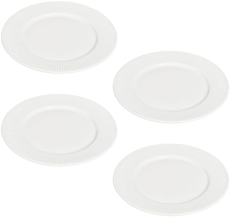 Set de 12 Platos de Porcelana Urban de 27cm LLano, Vajilla Redonda, Blanca, Apta para lavavajillas y microondas