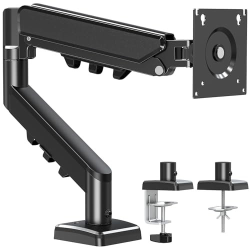 ELIVED Monitor Halterung für 13-32 Monitor, Monitorhalterung Ideal für 2-9 kg Gaming PC Bildschirme mit VESA 75/100 mm, Gasfeder Monitor Arm mit Neigbar, Schwenkbar, Drehbar, EV6013B-DE