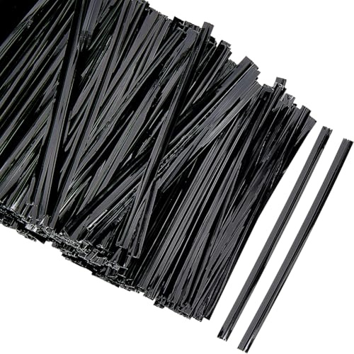 GORGECRAFT 1440 pz 8cm Nero Carta Kraft Fascette di Torsione Caramelle Sacchetti di Filo Pane caffè Torta Pianta Giardino Carta da Imballaggio Chiusura Cravatta con Anima in Ferro per Natale Dolcetti
