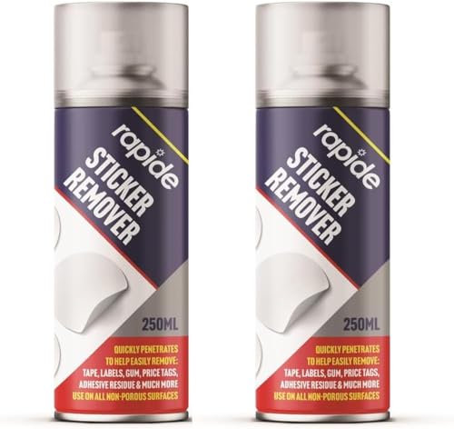 AOC24-250ML Sticker Gum Remover Spray - Gel Label Price Tag Adhesive Tape Remover Spray Can - Easy-to-Use Aerosol Can for Quick Cleaning of Glass, Metal, Plastic, and Wood - for Home, Office, (2)