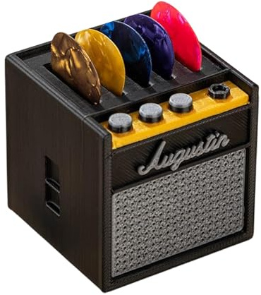 Gitarrplektrumhållare, handgjord Amp-formad plektrumhållare för gitarr, rolig retro displaybox fodral, 5 x 5 x 5 cm, lätt att använda, bärbar för förvaring och visning, a, Refer to description, Unisex