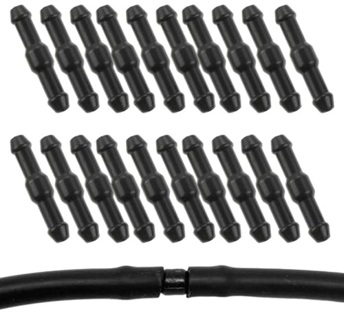 WUSJCOF Connettore per tubo flessibile per autolavaggio da 20 pezzi, adattatore universale a 2 vie per tubo flessibile spray tipo I (4 mm) (nero)