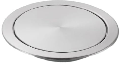 MYUYEE Coperchio per pattumiera da Incasso in Acciaio Inox 430 pattumiera da Cucina con sportello Basculante Integrato per Cucina Bagno Spazio pubblico Tavolo da,Argento