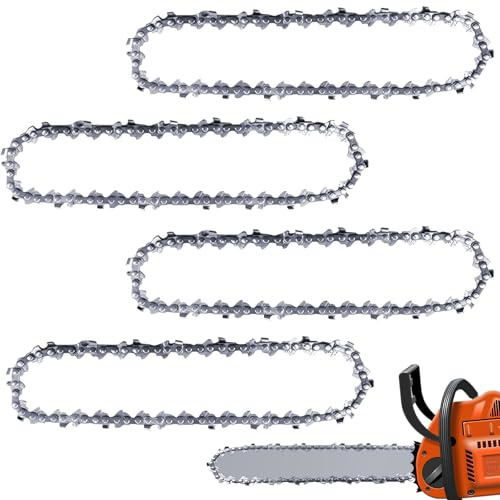 Paquete de 4 cadenas de motosierra de 40 cm 3/8 Pulgadas 1,3 mm 56 TG Cadena de motosierra compatible con Stihl, Dolmar, Husqvarna, Einhell, Bosch, Makita, etc., Longitud de corte de hoja adecuada de