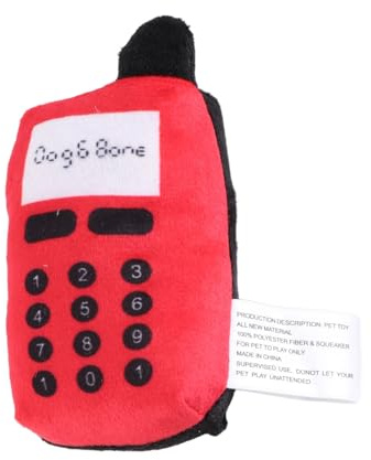 Zerodis Bedrijfshond Toys, Look for the Mobile Phone in Search of Teeth, Ideal for Cleaning the Ceiling and Teeth, Suitable for the Home (Red)