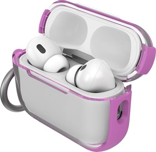 OtterBox Custodia Clear per AirPods PRO (1a/2a Gen & PRO 2), Petal Plume | Custodia soffice al tatto, anti urti, graffi e cadute, ultra sottile con moschettone
