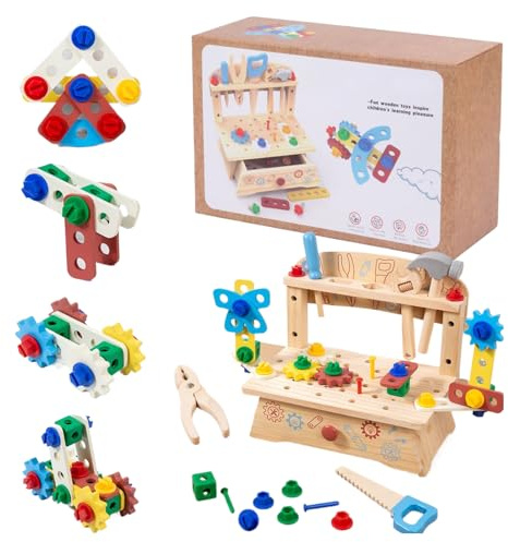Générique Kit Outil Enfant,Jeu Construction Bois Imitation | Jouets Éducatifs Apprentissage Maison École Anniversaire Voyage Jeu Extérieur Intérieur