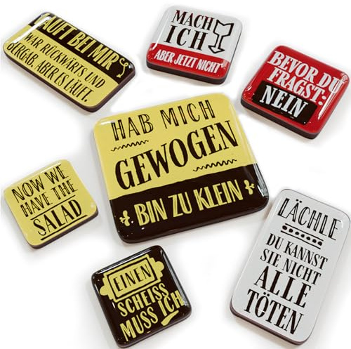 LANOLU Kühlschrankmagnete Set, lustige Magnete mit Sprüchen, Set mit 7 Magneten Kühlschrank
