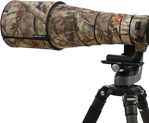 ROLANPRO Copriobiettivo mimetico per Canon EF 500 mm F4 L è USM di prima generazione, custodia protettiva impermeabile #20 Jungle Camo