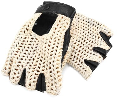 Zerimar Guantes de Piel de Punto Corto para Hombre | Accesorio Elegante de Cuero | Guantes Cortos Masculinos | Estilo Conductor en Piel Autentica |Color negro | Talla 9