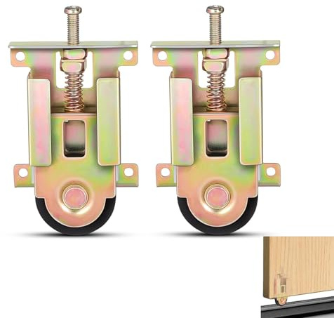 Yuiturt Lot de 2 Roulettes de Porte Coulissante, Roulements à Billes pour Placard et Armoire, Poulie de Remplacement Universelle pour Portes Miroir, Bois et Métal - Accessoire Meuble Glissant