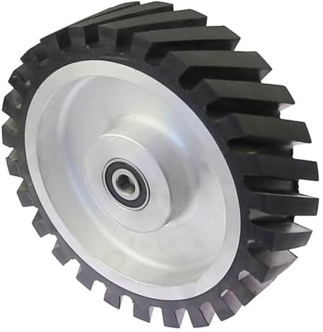 Juego de 200 ruedas de contacto de goma dentadas de 50 mm for lijadora de banda, ruedas de pulido y bandas abrasivas.(6202 installed 12.7)