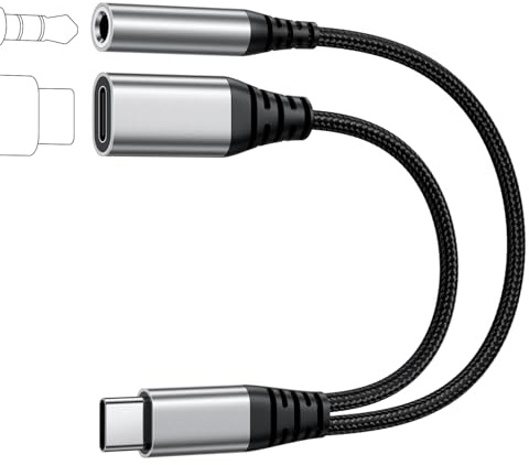 USB C to Jack 3.5mm Adapter and Charging, 2 in 1 Headphone Adapter USBC to Quick Charge Aux Audio for iPhone 16 15 Plus Pro Max, iPad Pro Air Mini, Samsung S25 S24 S23 S22 S21 S20 Ultra, Google, etc