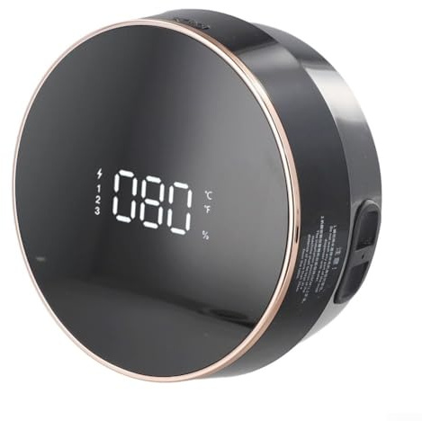 W1 Distributeur de savon automatique en mousse gel sans contact avec capteur intelligent désinfectant pour les mains avec affichage de la température Noir 300 ml