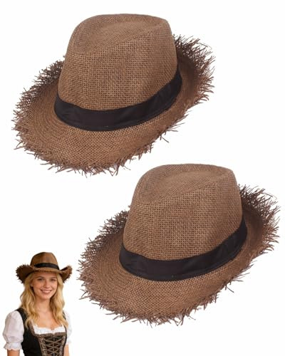 IPNSDON 1 unidad Sombrero de paja de jardinero, sombrero de paja para hombre y mujer, trenzado y deshilachado, de verano para mujer y hombre, para la playa, hawaiano