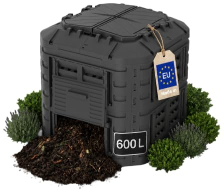 FIXKRAFT Thermokomposter 600L Komposter Garten Schnellkomposter | Für schnelles Kompostieren von Rasenschnitt, Laub, Küchenabfällen – natürlicher Kompost als Dünger im eigenen Garten