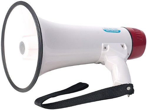 infactory Megafono direzionale: Megafono Deluxe 25 watt (Compatto megafono, Borse Whisper, Tromba)