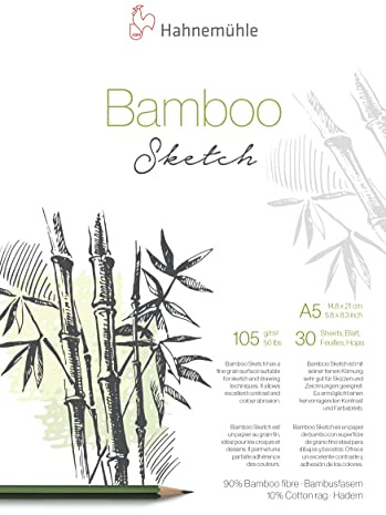 Hahnemühle Bamboo Skizzenblock, nachhaltiger Zeichenblock, 105 g/m², 30 Blatt, DIN A5