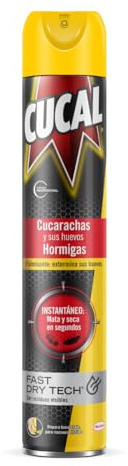 Cucal Insecticida Aerosol Instant contra Cucarachas, Hormigas y sus nidos 400ml, insecticida para insectos rastreros eficaz en 3 segundos