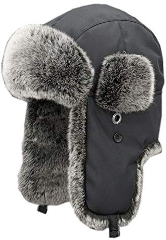 Insun Unisex Fliegermütze Winter Mütze Warme Pilotenmütze mit Kunstfell Wintermütze Ohrenschützer Wintermütze