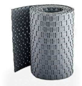 Gartenwelt Riegelsberger Premium Sichtschutzstreifen Grau 30er 2550×190 mm | Aus Hart-PVC | Rattan-Optik für Doppelstabmatten | UV- & witterungsbeständig
